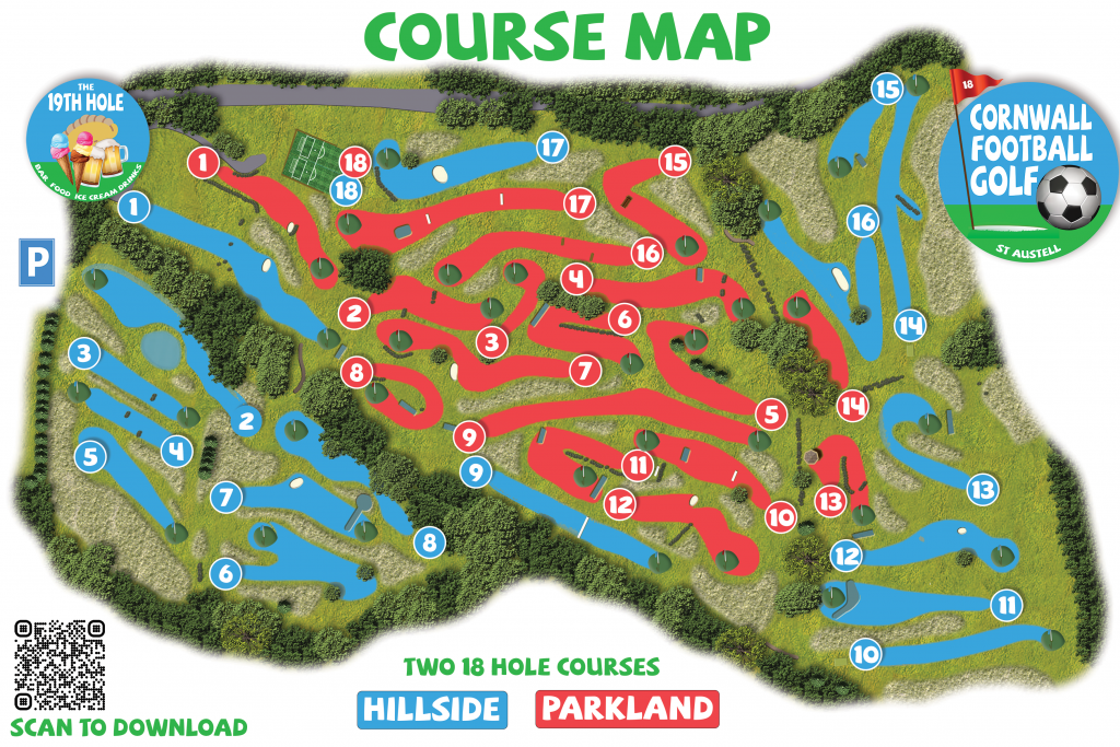 Cornwall FootballGolf Parkland and Hillside Course Maps