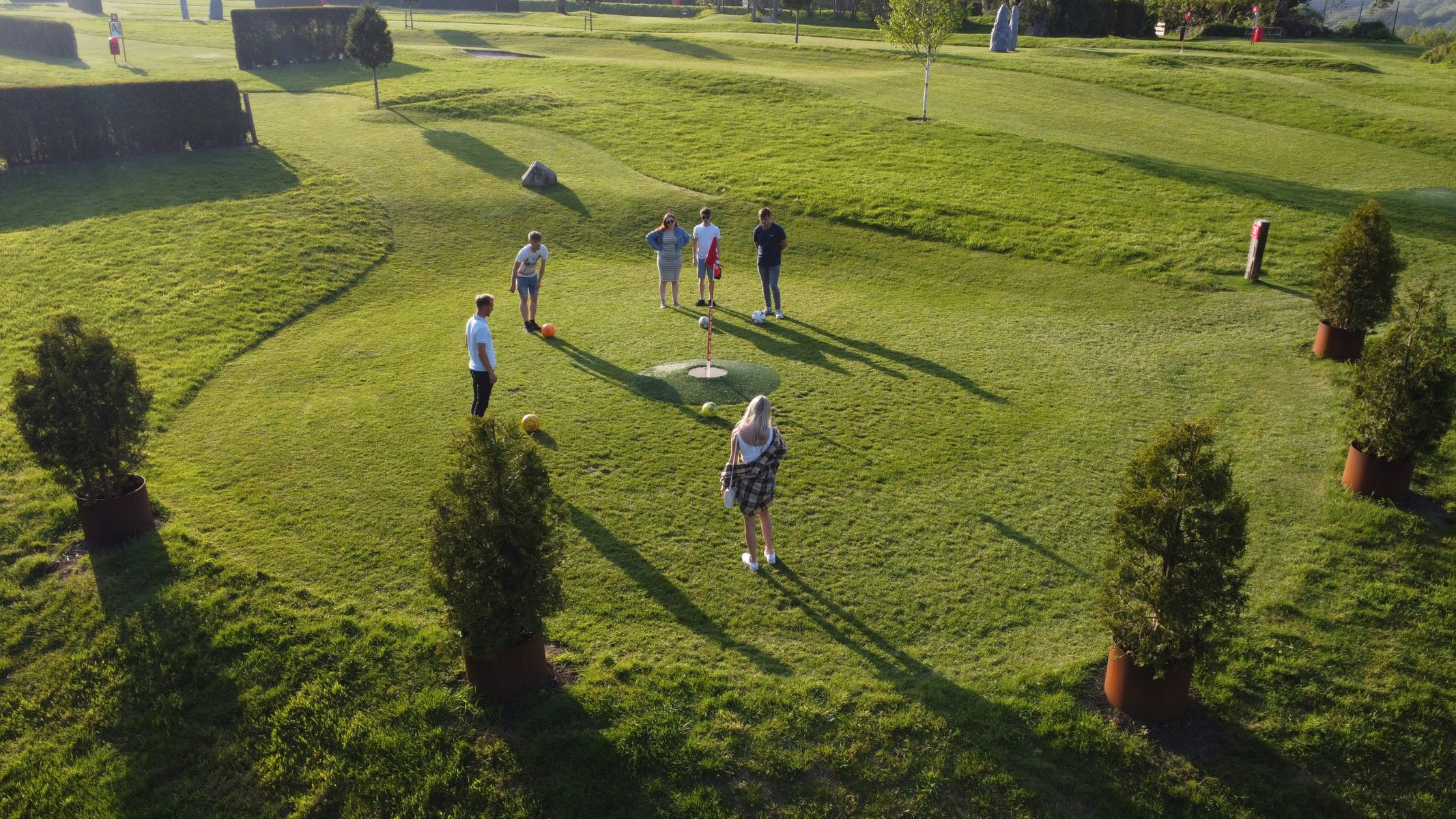 Around the hole at Cornwall FootballGolf - The best outdoor attraction in Cornwall