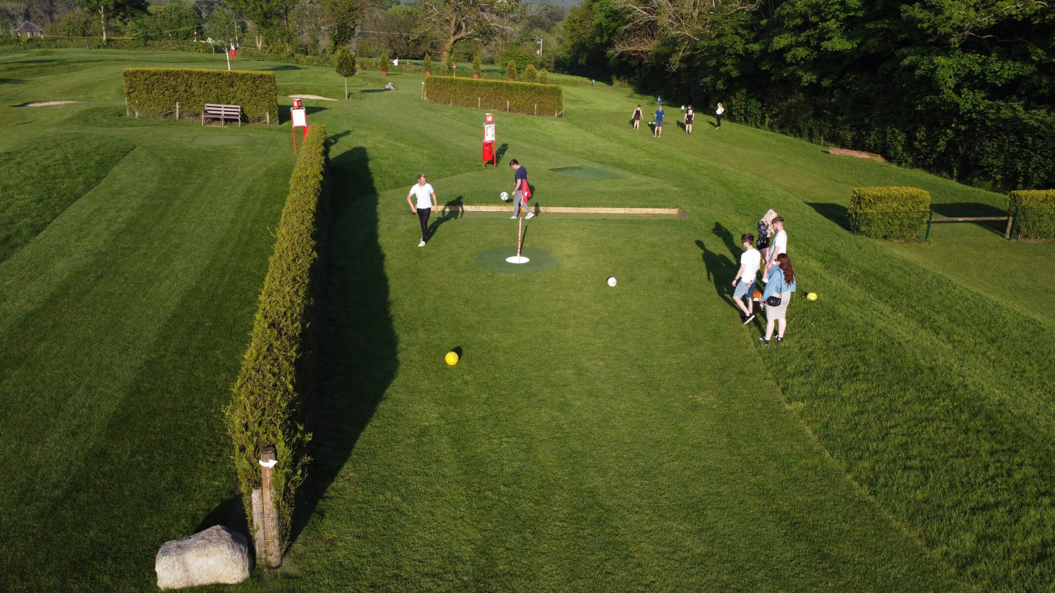 Playing FootballGolf in Cornwall on the Parkland course at Cornwall Football Golf
