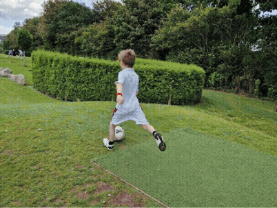 Folks playing footballgolf Folks playing FootballGolf