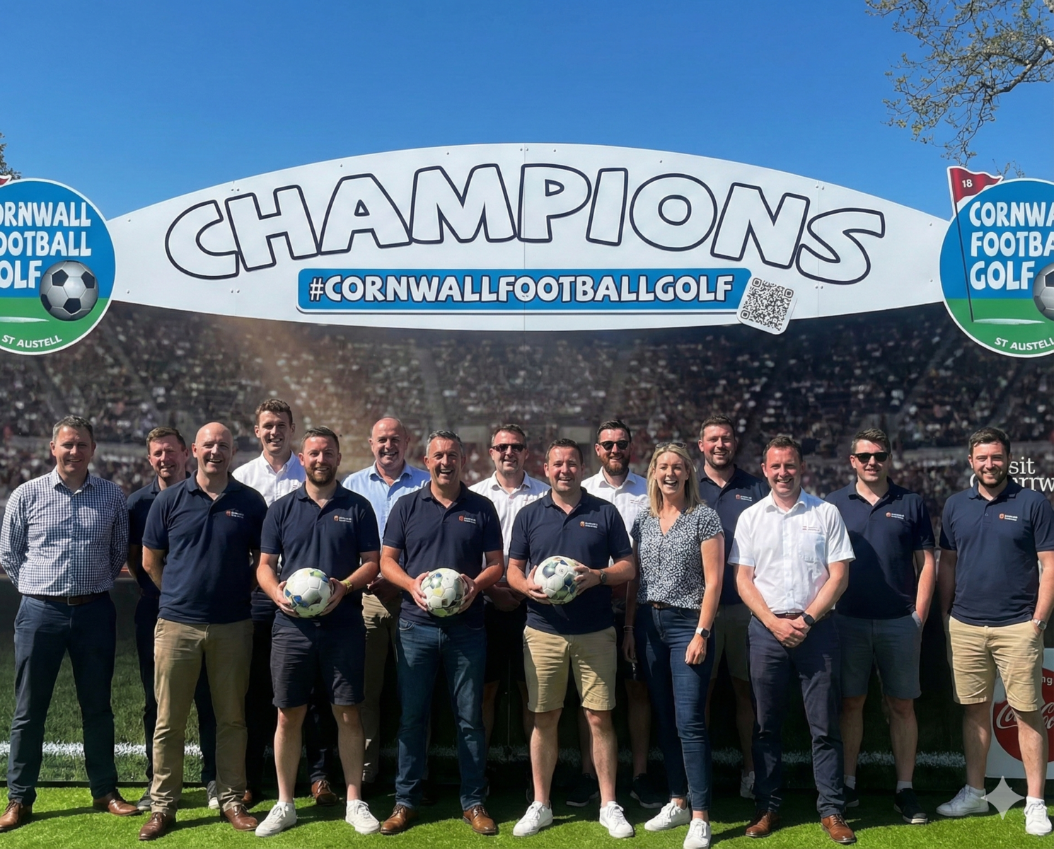 Team Building St Austell Group of workers on a team building day at cornwall footballgolf