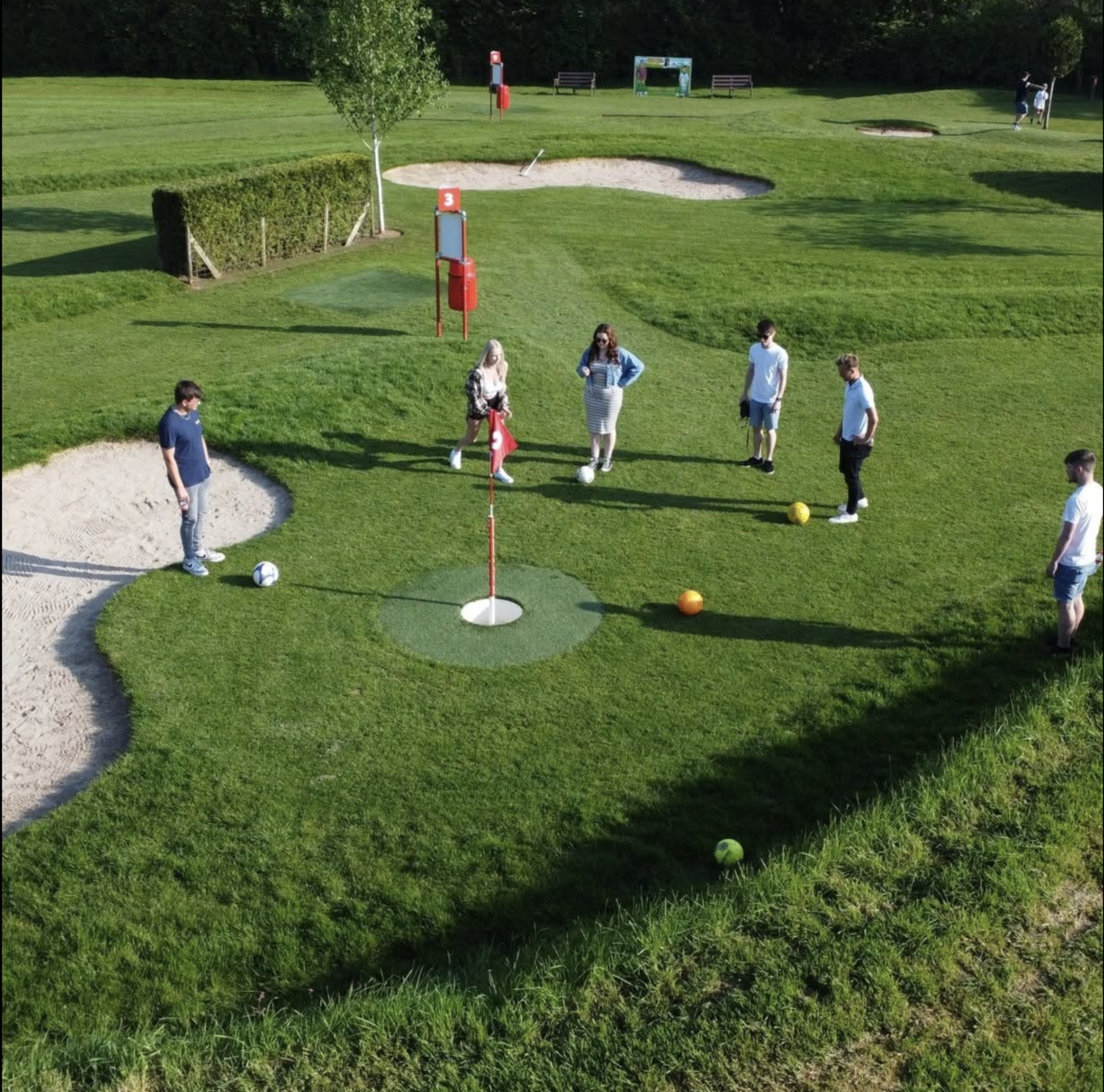 People Playing FootballGolf at Cornwall FootballGolf Park