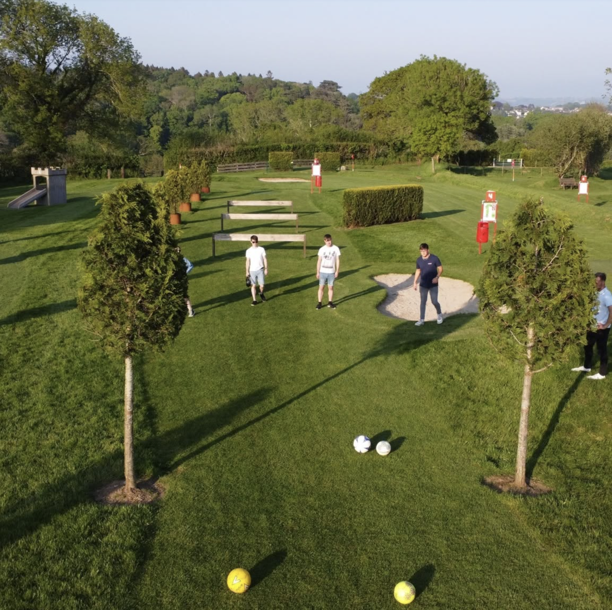 People Playing FootballGolf at Cornwall FootballGolf Park